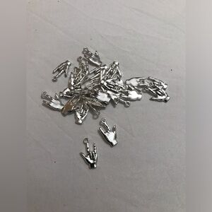 Pendant Charm Jewelry Making Kit Rock Hand Silver Tone Wholesale Lot 27 pcs